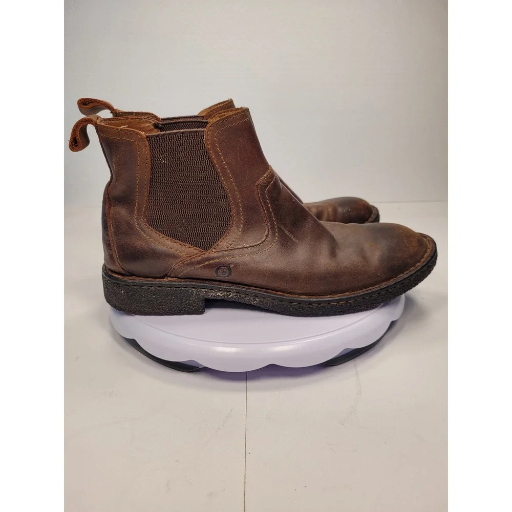 Born Mens Brown Leather Chelsea Boots Distressed Handcrafted M6714 Size 9 42.5